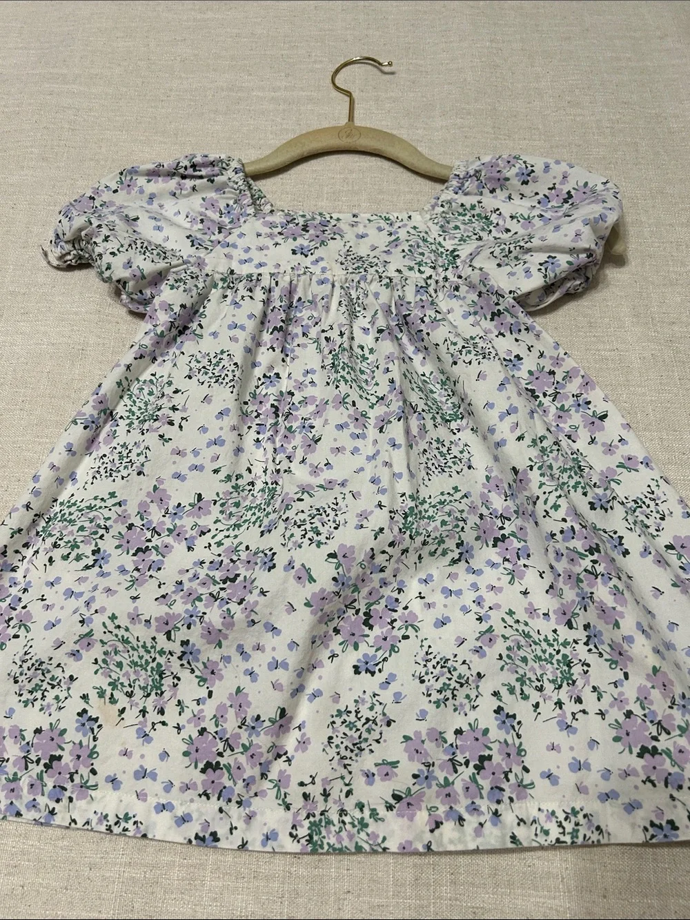 Crewcuts Girls Floral Puff-Sleeve Dress Size 3 Summer Playful Sweet Cottagecore